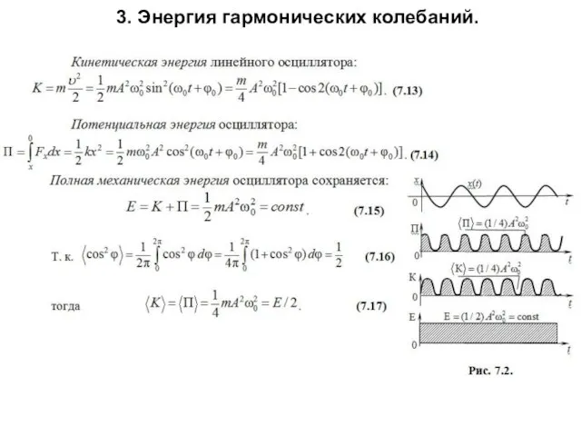 3. Энергия гармонических колебаний.