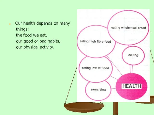 Our health depends on many things: the food we eat, our