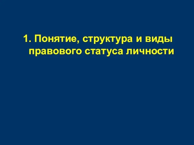 1. Понятие, структура и виды правового статуса личности