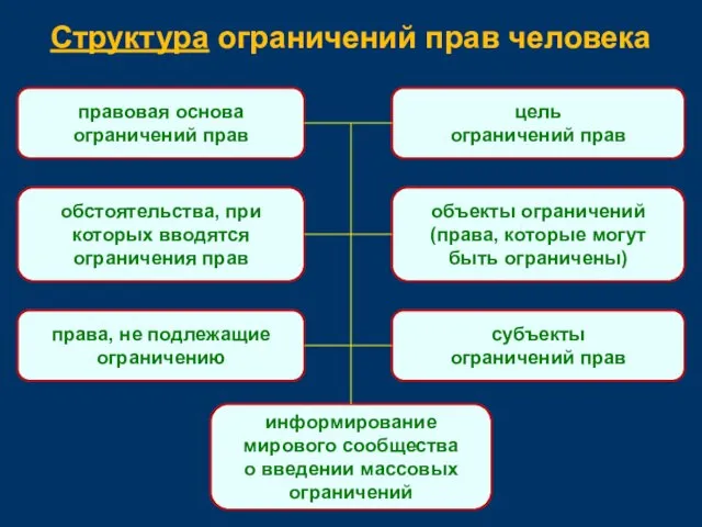 Структура ограничений прав человека правовая основа ограничений прав цель ограничений прав