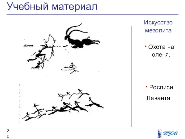 Искусство мезолита Охота на оленя. Росписи Леванта Учебный материал