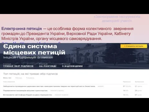 Електронна петиція — це особлива форма колективного звернення громадян до Президента