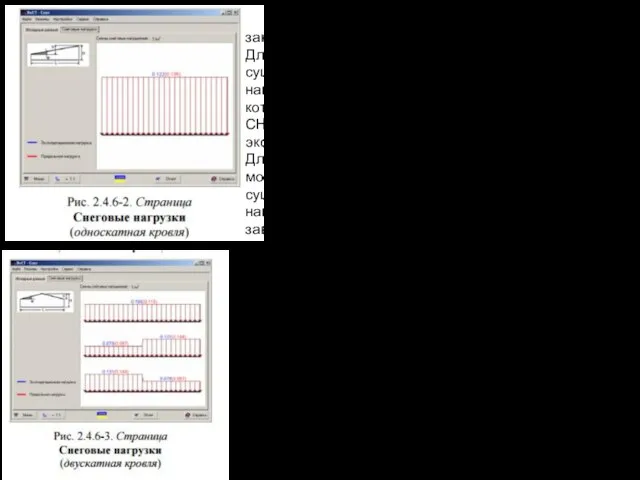 закладку Снеговые нагрузки. Для покрытия с односкатной кровлей (рис. 2.4.6-2) существует