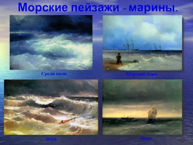 Среди волн Морской берег Море Буря Морские пейзажи - марины.