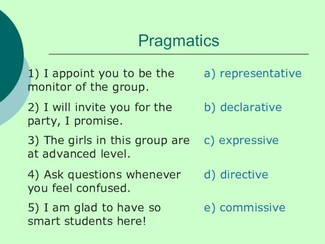 Pragmatics