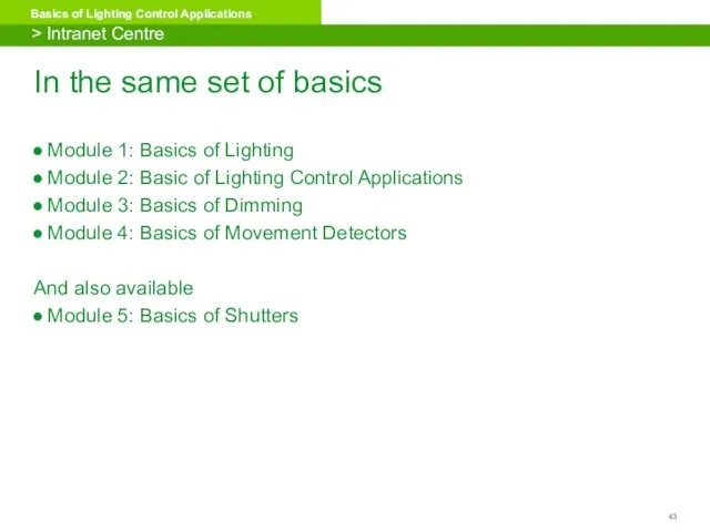 In the same set of basics Module 1: Basics of Lighting