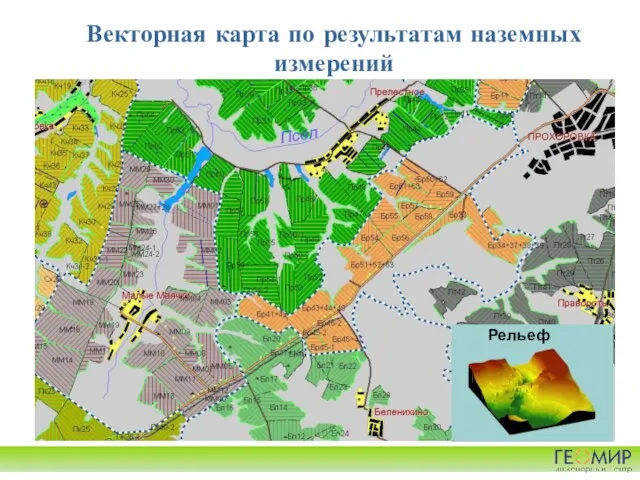 Рельеф Векторная карта по результатам наземных измерений