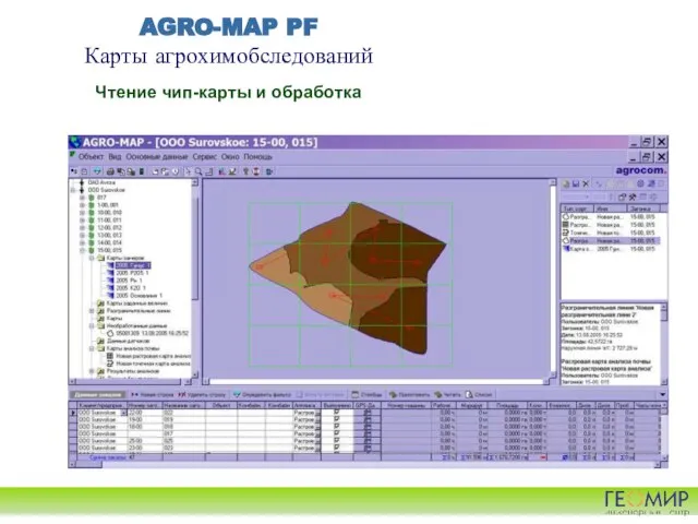 AGRO-MAP PF Карты агрохимобследований Чтение чип-карты и обработка