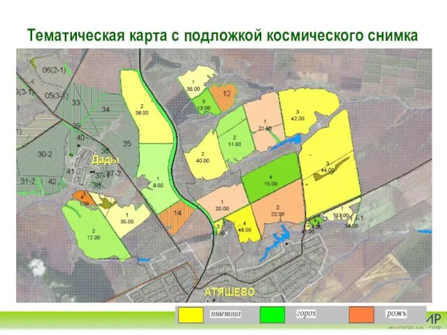 Тематическая карта с подложкой космического снимка