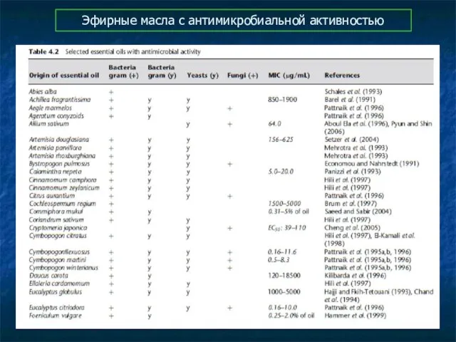 Эфирные масла с антимикробиальной активностью