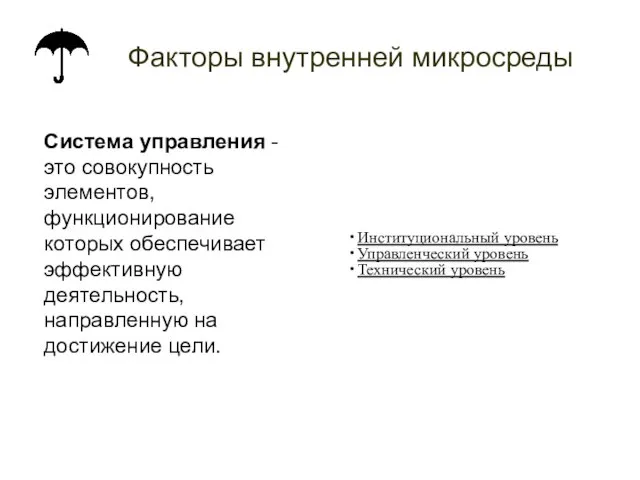 Система управления - это совокупность элементов, функционирование которых обеспечивает эффективную деятельность,