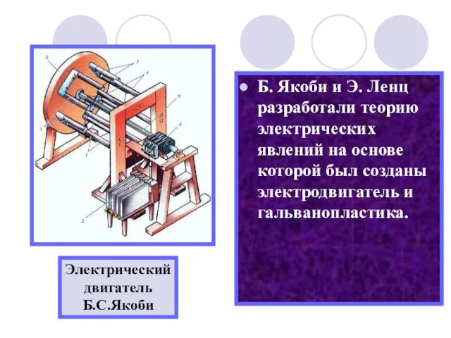 Б. Якоби и Э. Ленц разработали теорию электрических явлений на основе