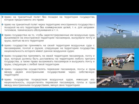 право на транзитный полет без посадки на территории государства, которое предоставило