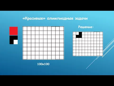 «Красивые» олимпиадные задачи 100х100 Решение: