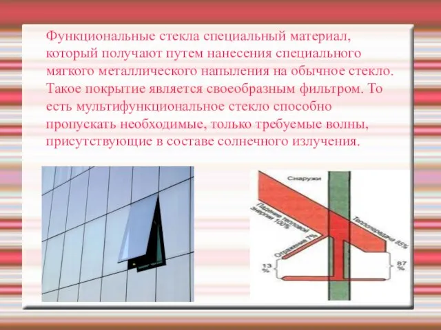 Функциональные стекла специальный материал, который получают путем нанесения специального мягкого металлического