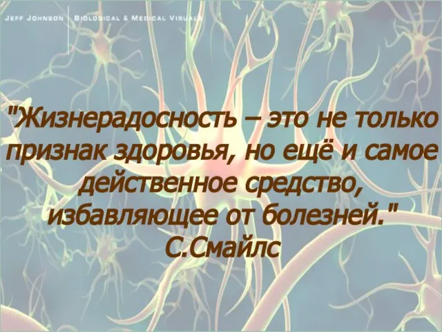 "Жизнерадосность – это не только признак здоровья, но ещё и самое