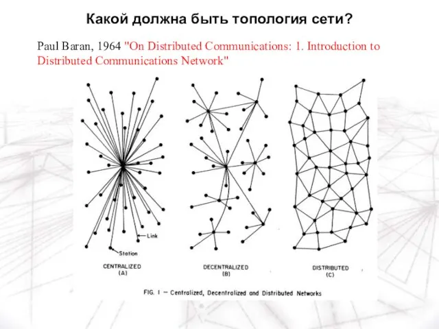 Paul Baran, 1964 "On Distributed Communications: 1. Introduction to Distributed Communications