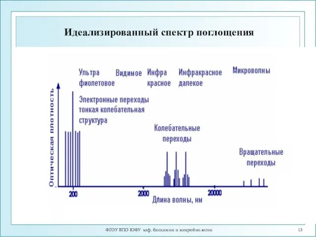 Идеализированный спектр поглощения ФГОУ ВПО ЮФУ каф. биохимии и микробиологии