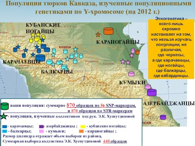 - наши популяции - популяции, изученные коллективом под рук. Э.К. Хуснутдиновой