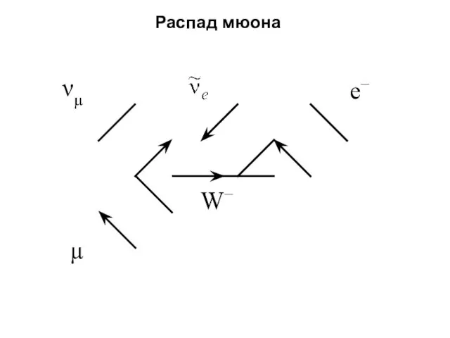 µ νµ e− Распад мюона W−