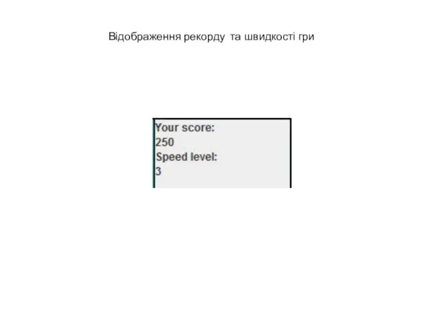 Відображення рекорду та швидкості гри