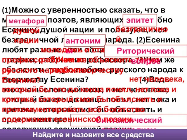 (1)Можно с уверенностью сказать, что в мире мало поэтов, являющихся, подобно