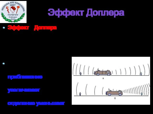 Эффект Доплера Эффект Доплера – это изменение частоты и, соответственно, длины