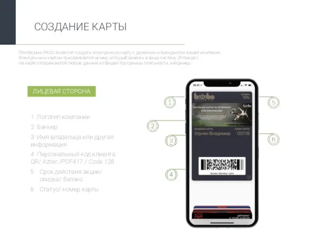 СОЗДАНИЕ КАРТЫ Платформа iPASS позволит создать электронную карту с дизайном и