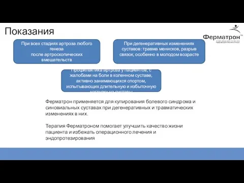 Показания Ферматрон применяется для купирования болевого синдрома и синовиальных суставах при