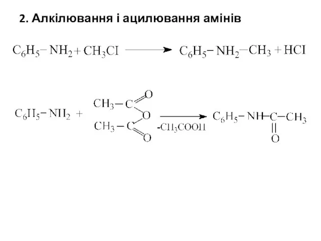 2. Алкілювання і ацилювання амінів