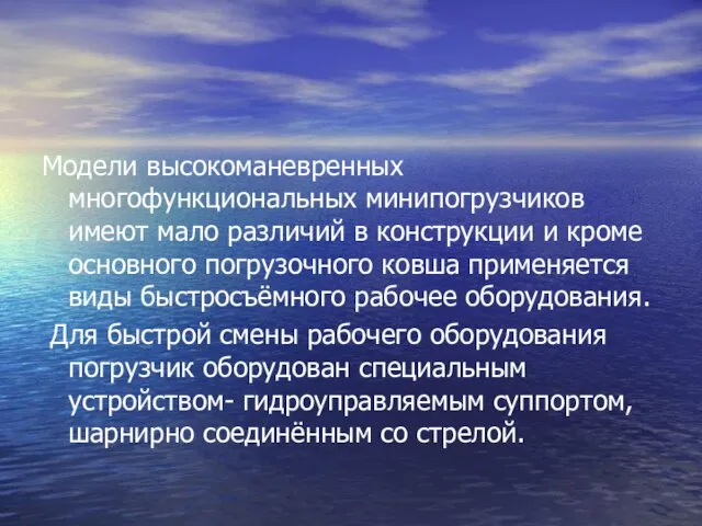 Модели высокоманевренных многофункциональных минипогрузчиков имеют мало различий в конструкции и кроме