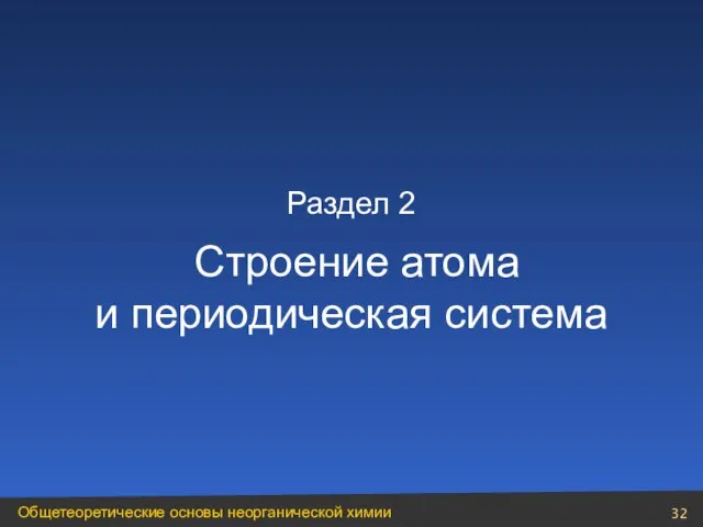 Раздел 2 Строение атома и периодическая система