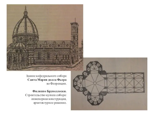 Здание кафедрального собора Санта Мария делла Фьора во Флоренции. Филиппо Брунеллески.