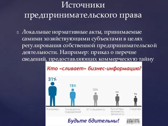 Локальные нормативные акты, принимаемые самими хозяйствующими субъектами в целях регулирования собственной