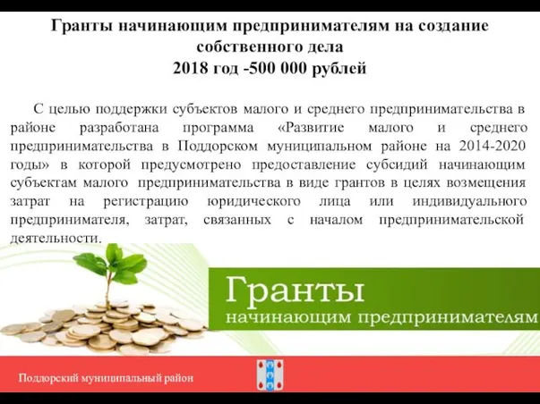 Гранты начинающим предпринимателям на создание собственного дела 2018 год -500 000