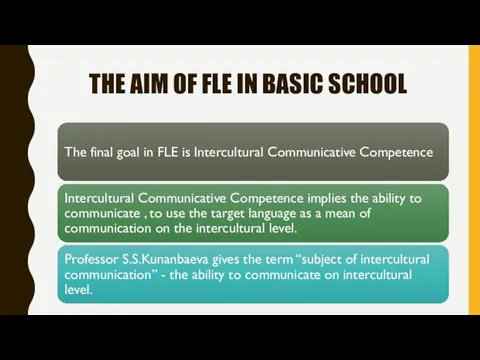 THE AIM OF FLE IN BASIC SCHOOL