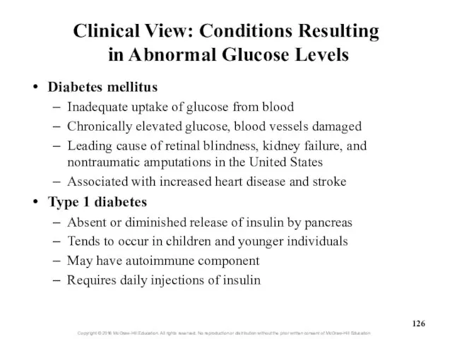 Clinical View: Conditions Resulting in Abnormal Glucose Levels Diabetes mellitus Inadequate