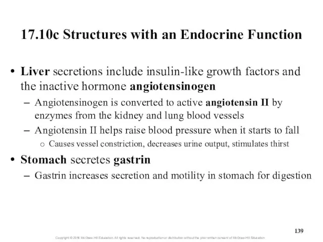 17.10c Structures with an Endocrine Function Liver secretions include insulin-like growth