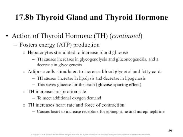 17.8b Thyroid Gland and Thyroid Hormone Action of Thyroid Hormone (TH)