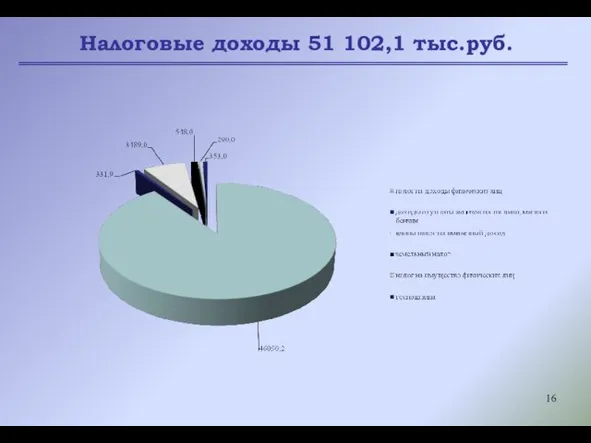 Налоговые доходы 51 102,1 тыс.руб.