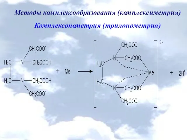 Методы комплексообразования (комплексиметрия) Комплексонометрия (трилонометрия)