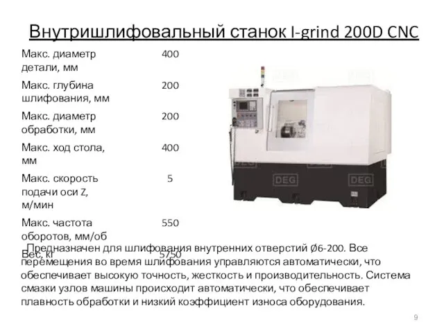 Внутришлифовальный станок I-grind 200D CNC Предназначен для шлифования внутренних отверстий Ø6-200.