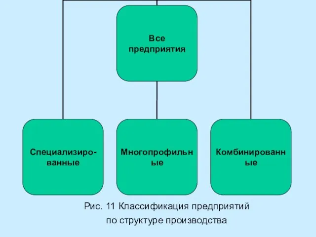 Рис. 11 Классификация предприятий по структуре производства