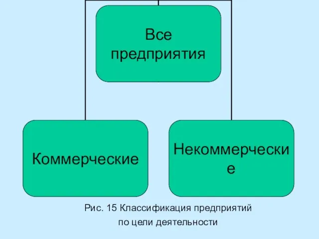 Рис. 15 Классификация предприятий по цели деятельности