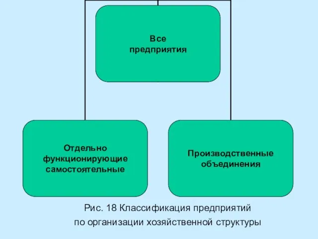 Рис. 18 Классификация предприятий по организации хозяйственной структуры