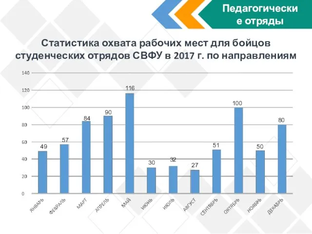 Педагогические отряды 49 57 100 50 27 30 84 90 116