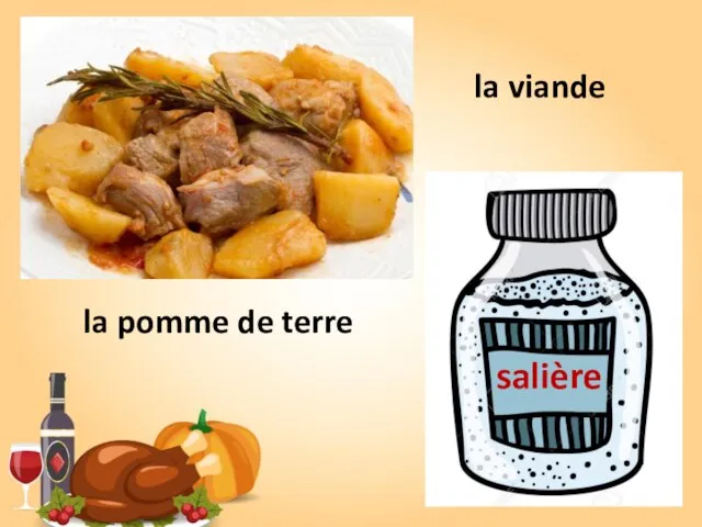 la viande la pomme de terre salière