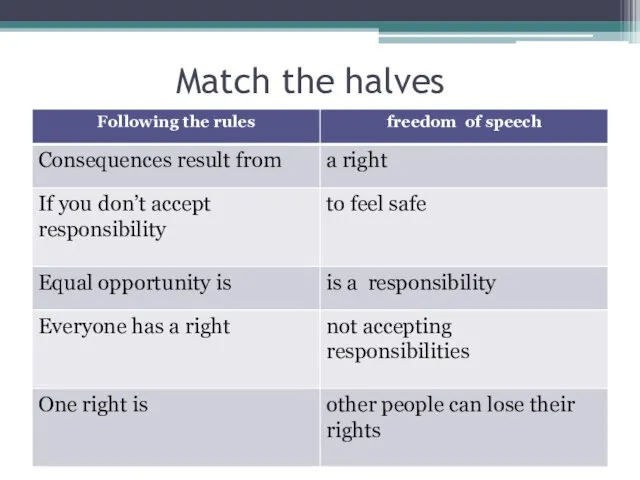 Match the halves