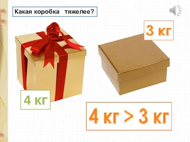 Какая коробка тяжелее? 4 кг