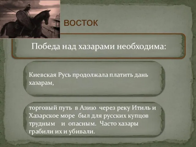 Поход на восток Победа над хазарами необходима: Киевская Русь продолжала платить